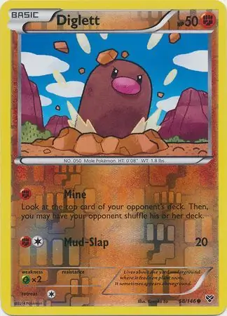 58/146 Diglett XY Common Reverse Holo
