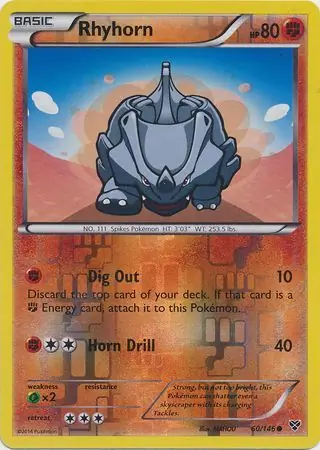 60/146 Rhyhorn XY Common Reverse Holo