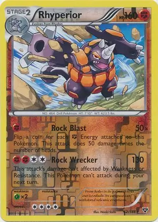 Rhyperior XY 62/146 Rare Holo Reverse Holo