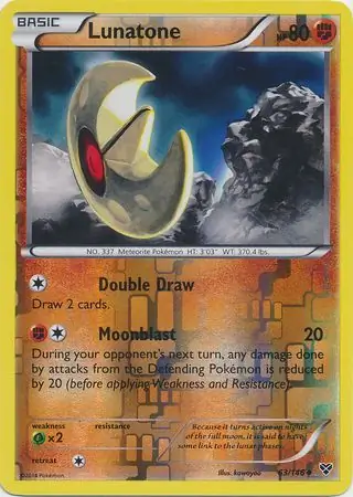 63/146 Lunatone XY Uncommon Reverse Holo