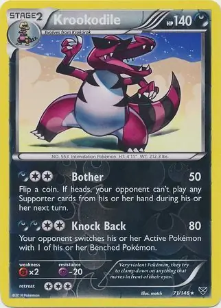 71/146 Krookodile XY Rare Reverse Holo