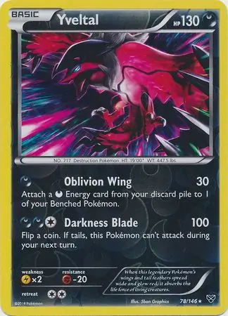 78/146 Yveltal XY Rare Reverse Holo