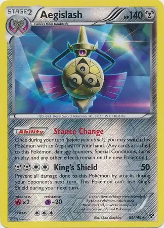 86/146 Aegislash XY Rare Holo Reverse Holo